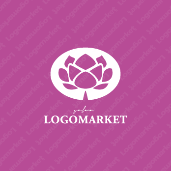 ハスと蓮の花とミニマルのロゴ