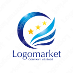 翼と成功と幸運のロゴ