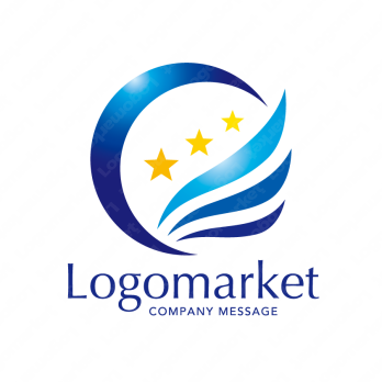 翼と成功と幸運のロゴ