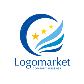 翼と成功と幸運のロゴ