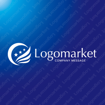 翼と成功と幸運のロゴ