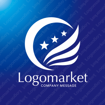 翼と成功と幸運のロゴ