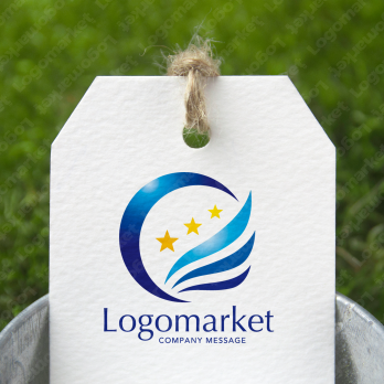 翼と成功と幸運のロゴ