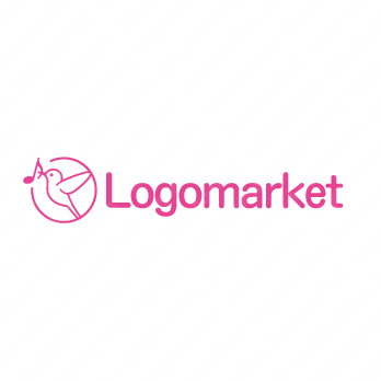 鳥と音符と音楽のロゴ