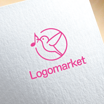 鳥と音符と音楽のロゴ