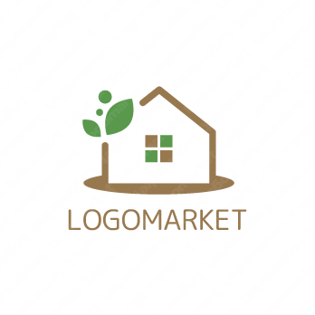 家と木と自然のロゴ