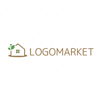 家と木と自然のロゴ