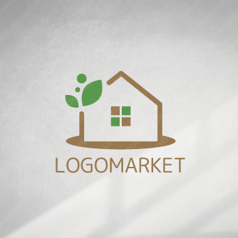 家と木と自然のロゴ