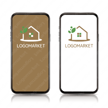 家と木と自然のロゴ