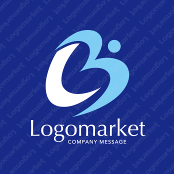 Bと飛翔とブルーのロゴ