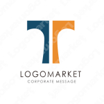 Tとシンプルモダンと協力のロゴ