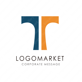 Tとシンプルモダンと協力のロゴ