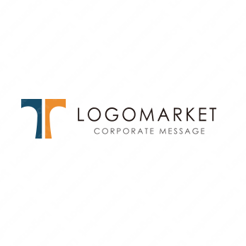 Tとシンプルモダンと協力のロゴ