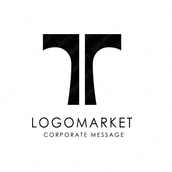 Tとシンプルモダンと協力のロゴ