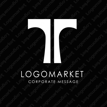 Tとシンプルモダンと協力のロゴ