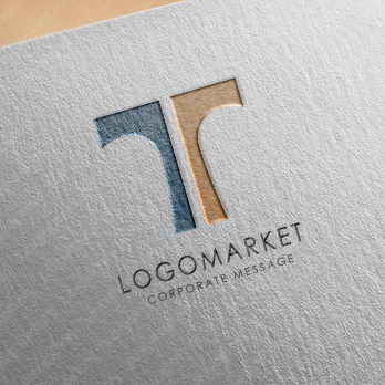 Tとシンプルモダンと協力のロゴ