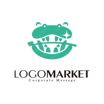 動物とハブラシとスマイルのロゴ