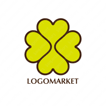 四つ葉のクローバーと宝石とジュエリーのロゴ