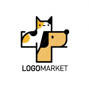 ペットと獣医と動物病院のロゴ