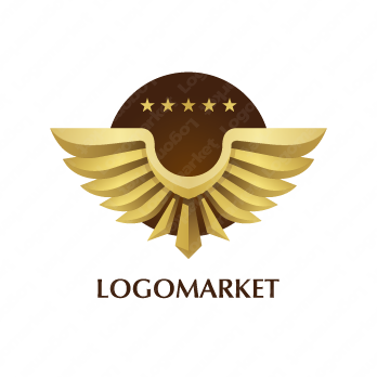 重厚感と翼と鳥のロゴ