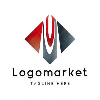 Mとmと菱形のロゴ