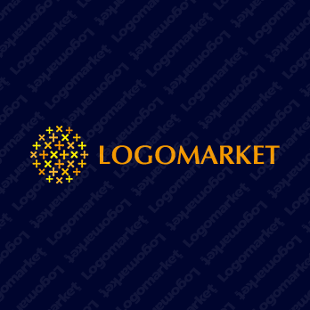 金木犀と花とドットのロゴ