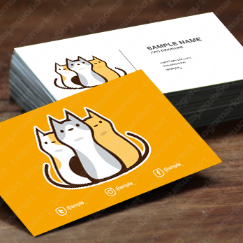 動物と猫とキャットのロゴ