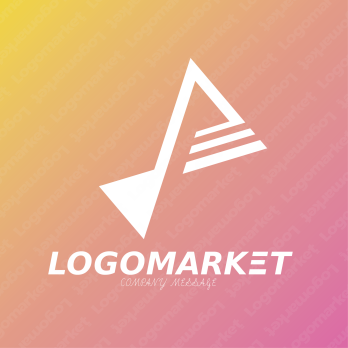 音符とカラフルとミュージックのロゴ