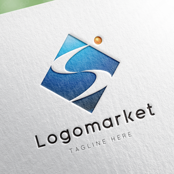 Sと球体と菱形のロゴ