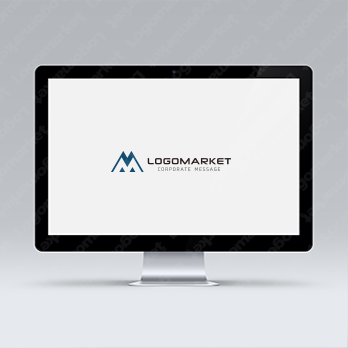 山と壮大と自然のロゴ