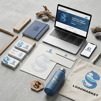 ジンベイザメとSと海のロゴ