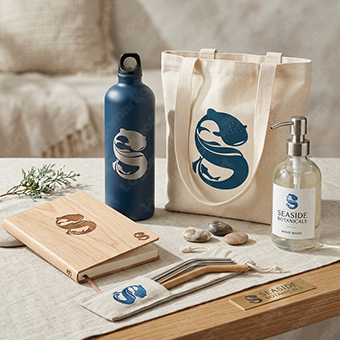 ジンベイザメとSと海のロゴ