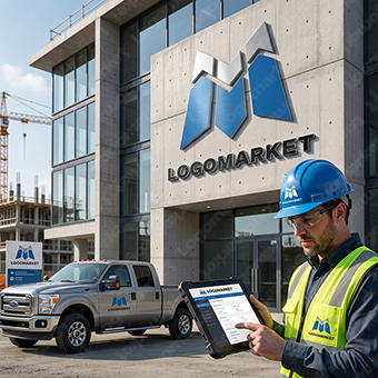 Mと富士山と 頂点のロゴ