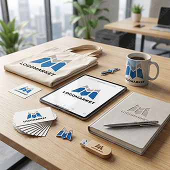 Mと富士山と 頂点のロゴ