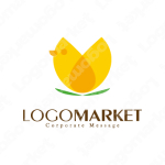 鳥と成長と花のロゴ