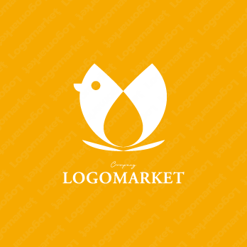 鳥と成長と花のロゴ