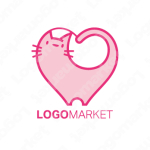 猫とハートとキャットのロゴ
