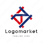 Tと家紋と文字紋のロゴ