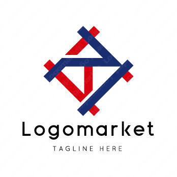 Tと家紋と文字紋のロゴ