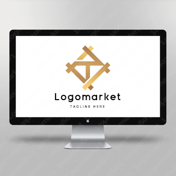 Tと家紋と文字紋のロゴ