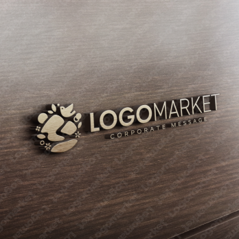 山と自然と鳥のロゴ