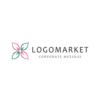 葉と花とXのロゴ