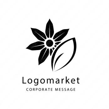 花と葉と女性的のロゴ