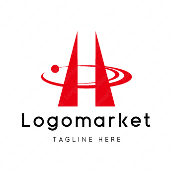 Hとhと球体のロゴ