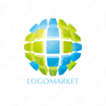 地球と宇宙と星のロゴ