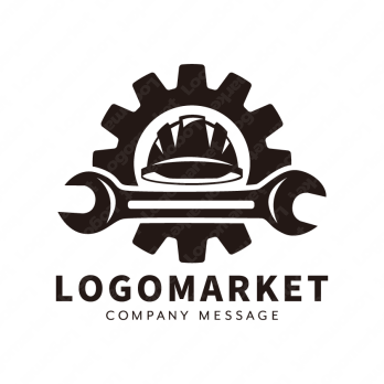 工事とヘルメットと堅実のロゴ