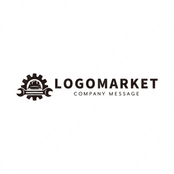 工事とヘルメットと堅実のロゴ