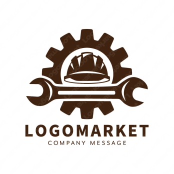 工事とヘルメットと堅実のロゴ