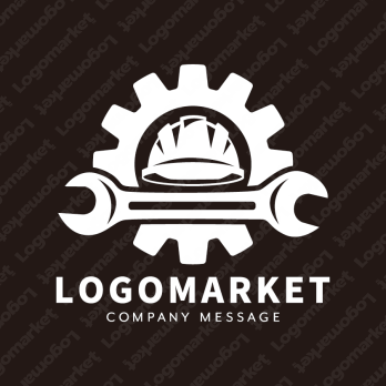 工事とヘルメットと堅実のロゴ
