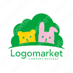 クマとうさぎと親しみやすいのロゴ